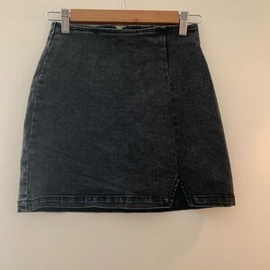 Black denim miniskirt size 0